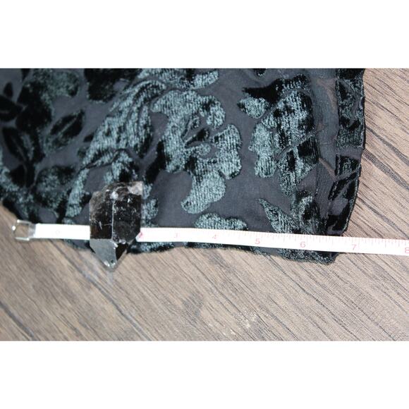 Vintage Maggy London Burnout Velvet Black Floral Maxi Dress Prep Goth 90s S/M - Picture 10 of 10